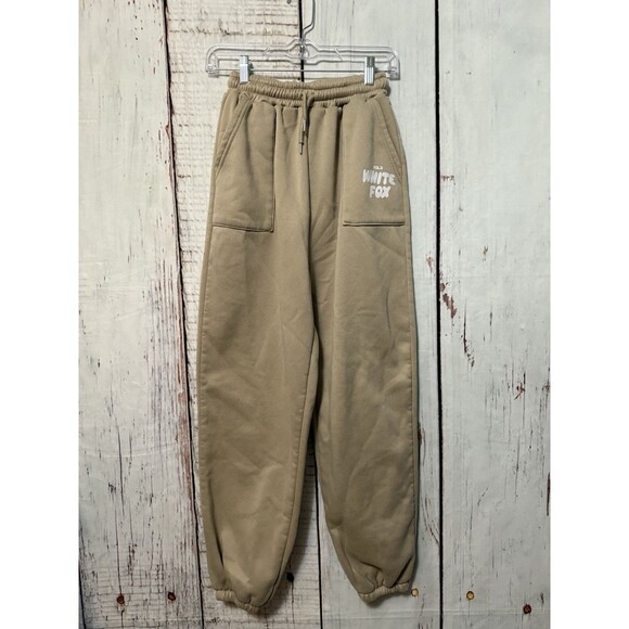 White Fox Offstage Sweatpants Vol. 3 Drawstring Relaxed Joggers Beige Size Small - Picture 1 of 7